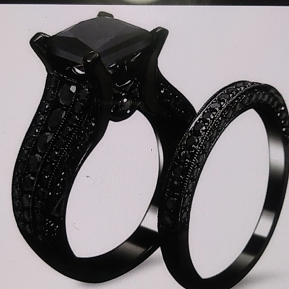 NEW 💎18K BLACK SAPPHIRE STERLING SILVER RING - Picture 7 of 7